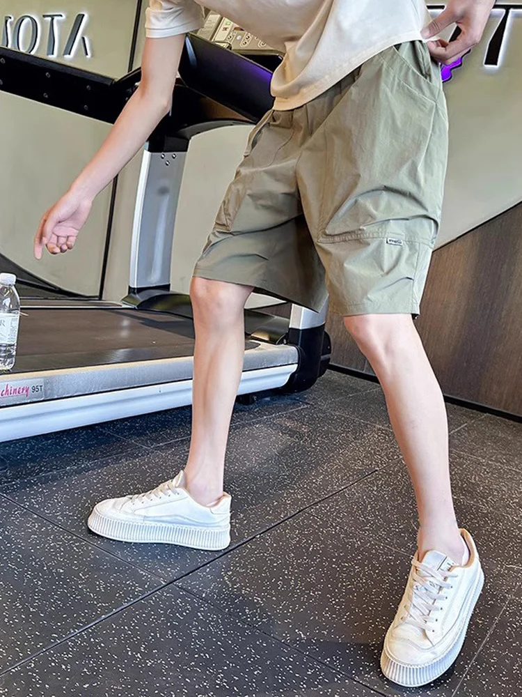 

Lightweight Qui-Dry Summer Beach orts Men's Trendy Brand Casual Loose Fit Mid-Waist Elastic Waist Breathable Five-Quarter...