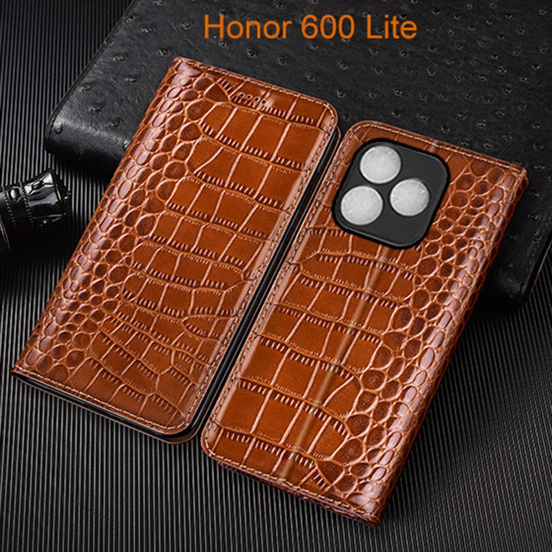 

Crocodile Genuine Leather Flip Case For Honor 500 600 Pro Lite Phone Cover Card Cases Scratch Proof