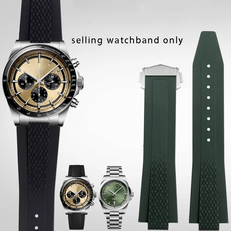 

Wristband for Longines Kangkas Yuedong new fluororubber watchband L3.830/835 series sports diving strap 41mm 42mm dial