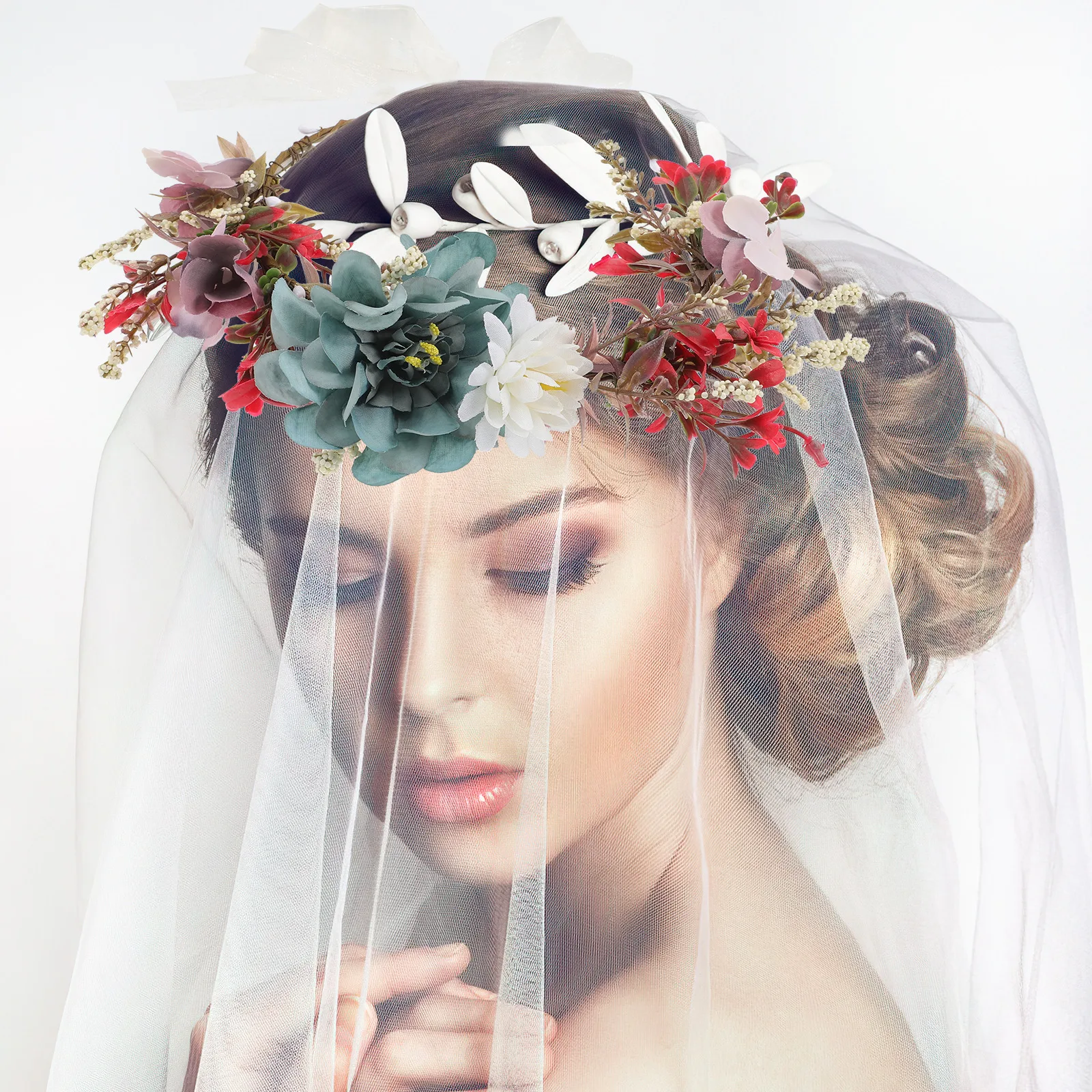

Flower Headb Hair Accessories Bridal Beach Wedding Decor Ribbon Fabric Adjustable Design Realistic Colors Simulation Flowers