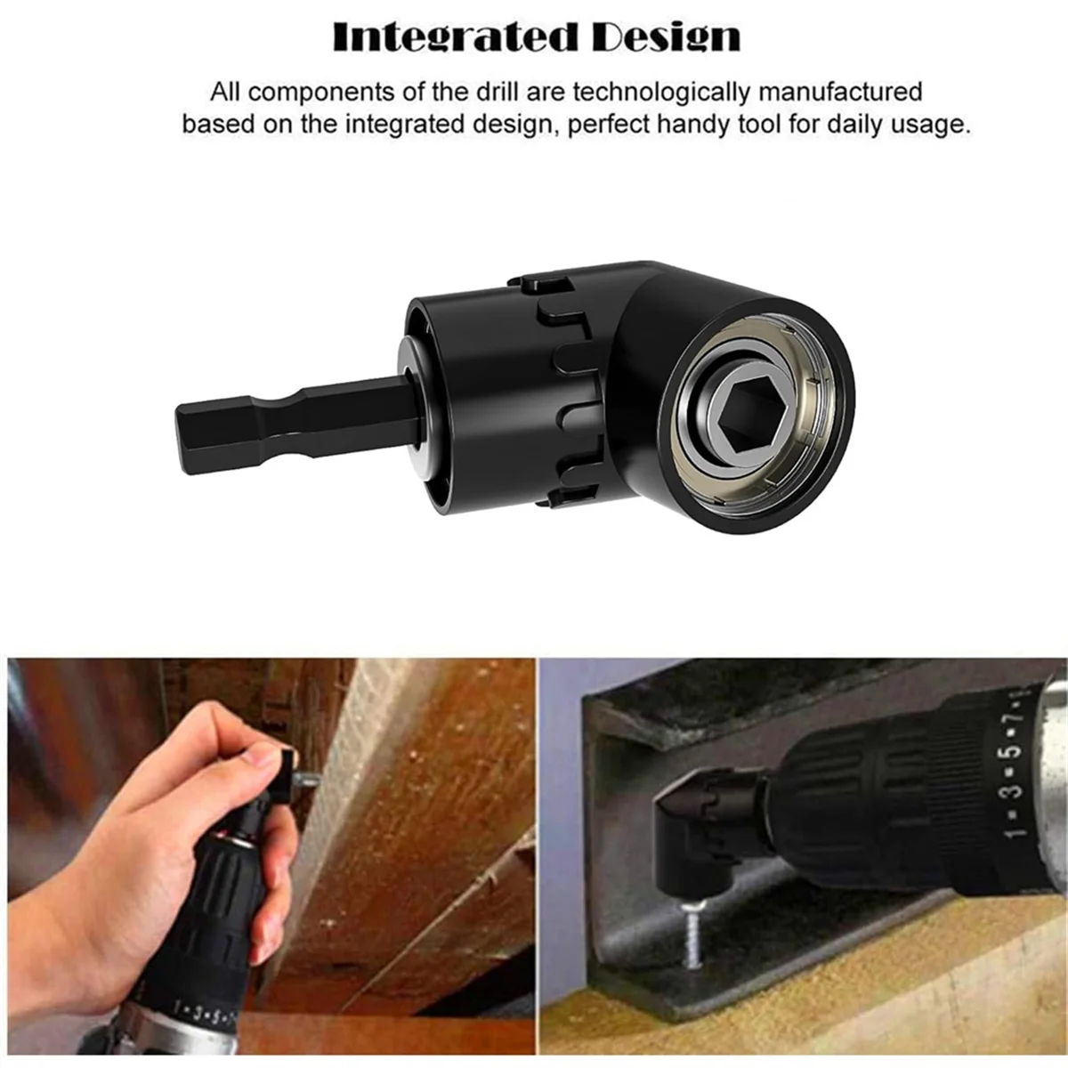 A002 4PCS Right Angle Drill Attachment Impact Grade Power Hand Tool Driver Rotatable Socket Adapter Extension Set