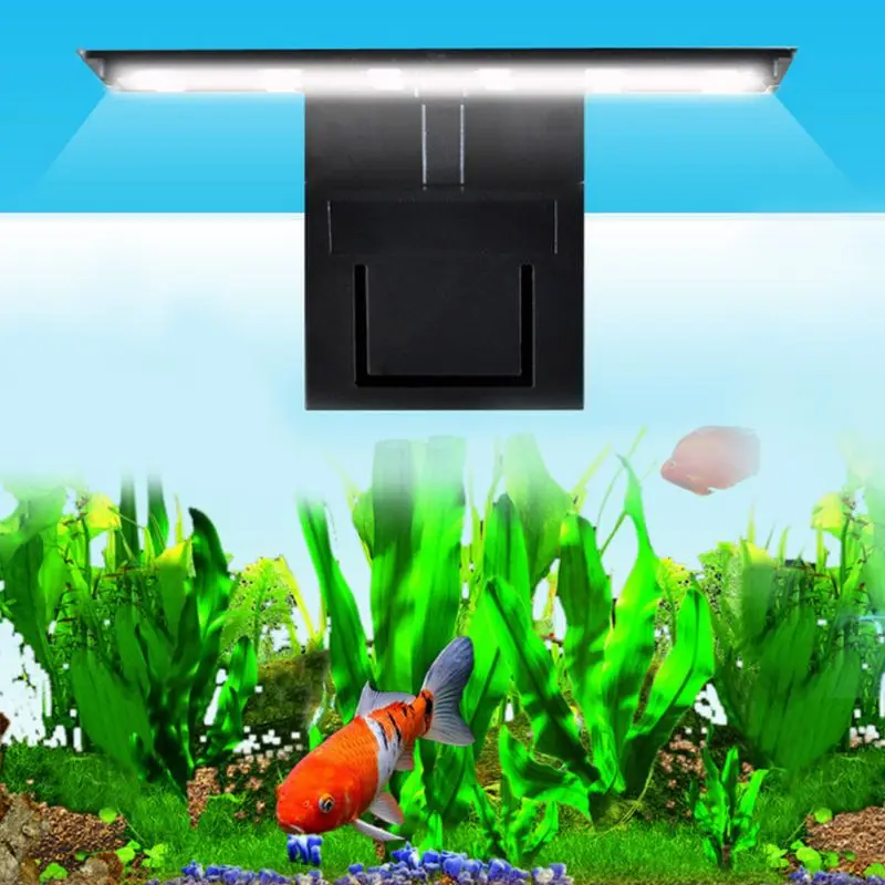 LED Aquarium Light Clip On for Nano Fish for Tank Lamp White Lighting Fit for 0.08-0.24 Inch Thickness Wall 220V 6W 12