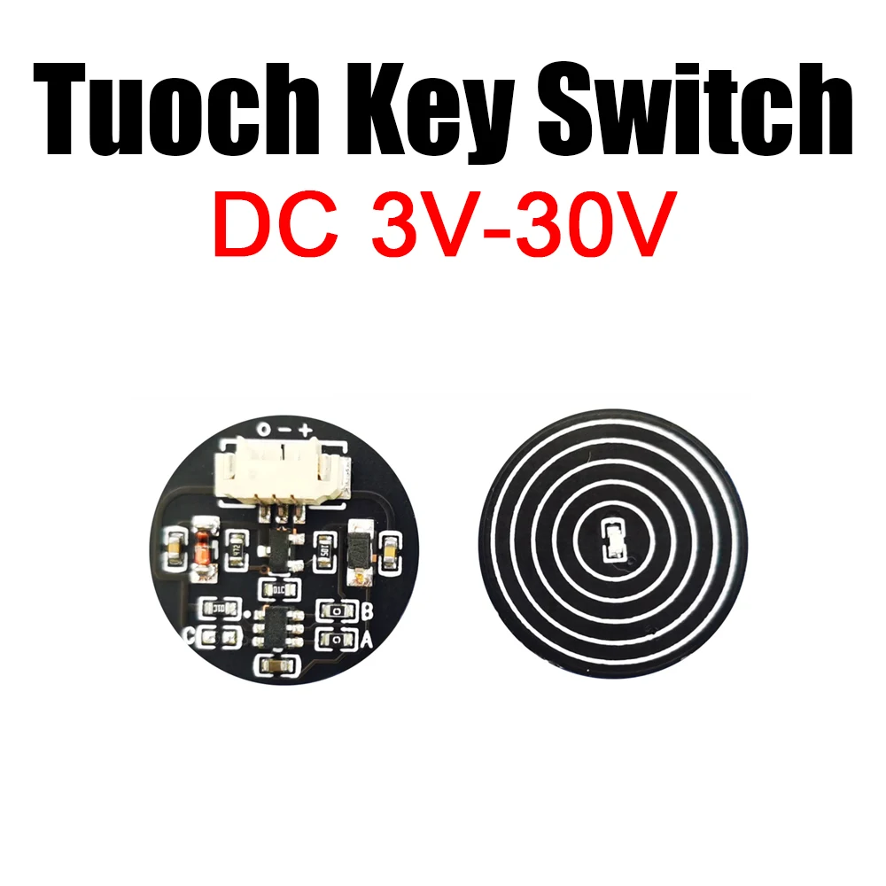 DC 3V-30V Touch key switch sensor module Bistable tact switch Self-locking jog FOR drive 5V 12V 24V LED light strip Lamp control