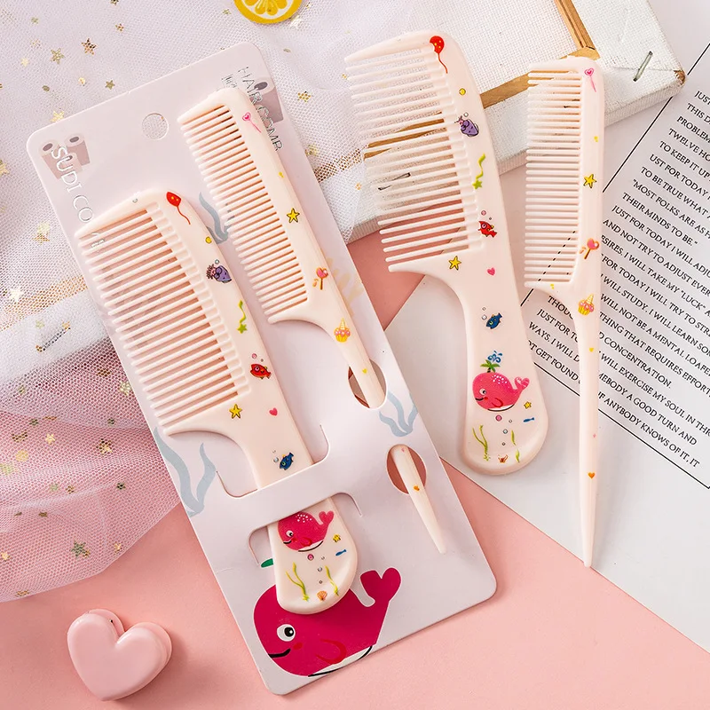 2pcs/set Kid Hairdressing Comb Anti-static Pointed Tail Comb for Girls Strawberry Fruit Hair Cmb Kids Hair Comb Hair Accessories