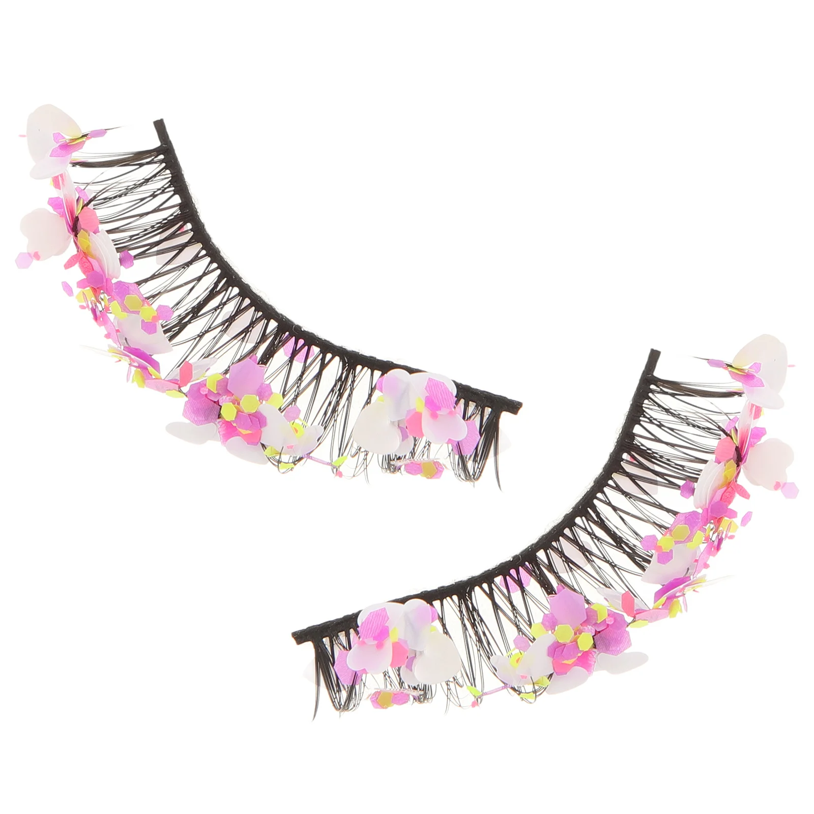 

1Pair Glitter False Eyelashes Natural Look Colored Lash Extensions for Women Long-Lasting Reusable Makeup DIY Curl Cluster
