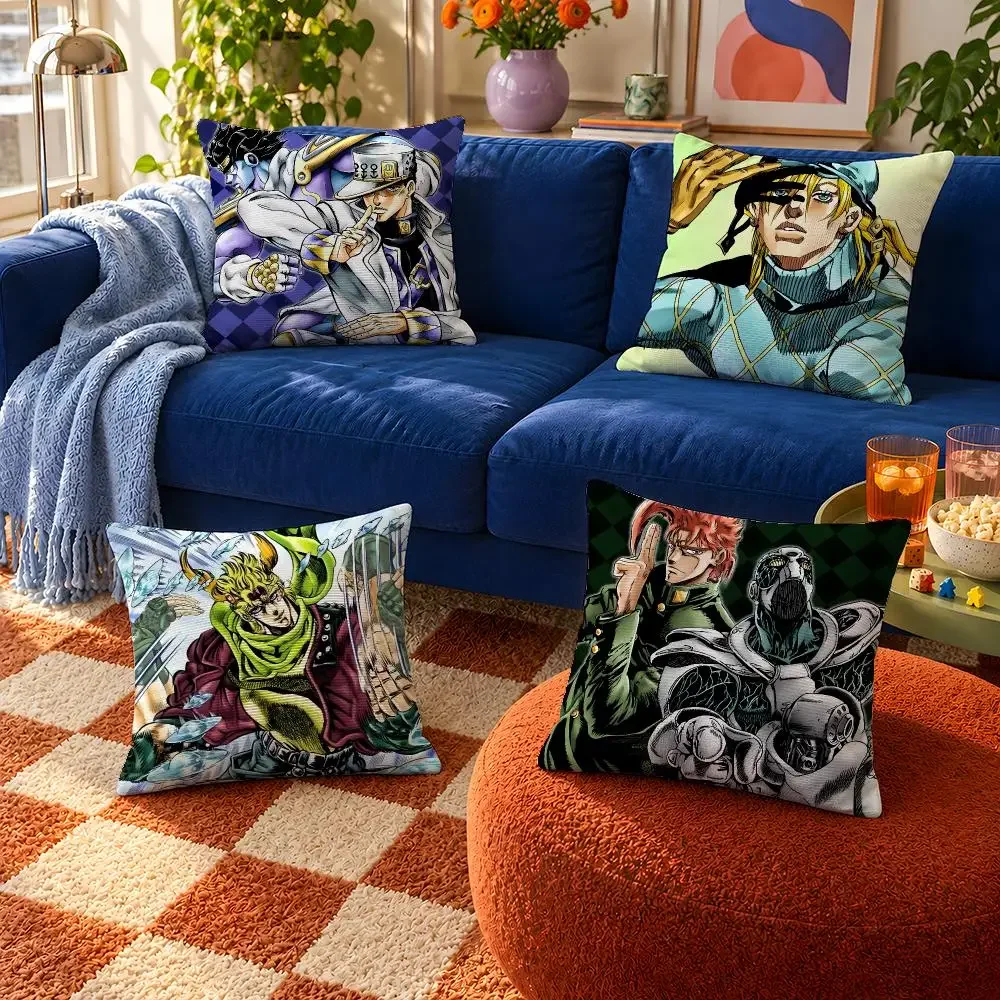 Anime JoJo's Bizarre Adventure JJBA Dio Cushion Cover Throw Pillow Soft Short Plush Cozy Durable For Sofa Bedroom Home Decor