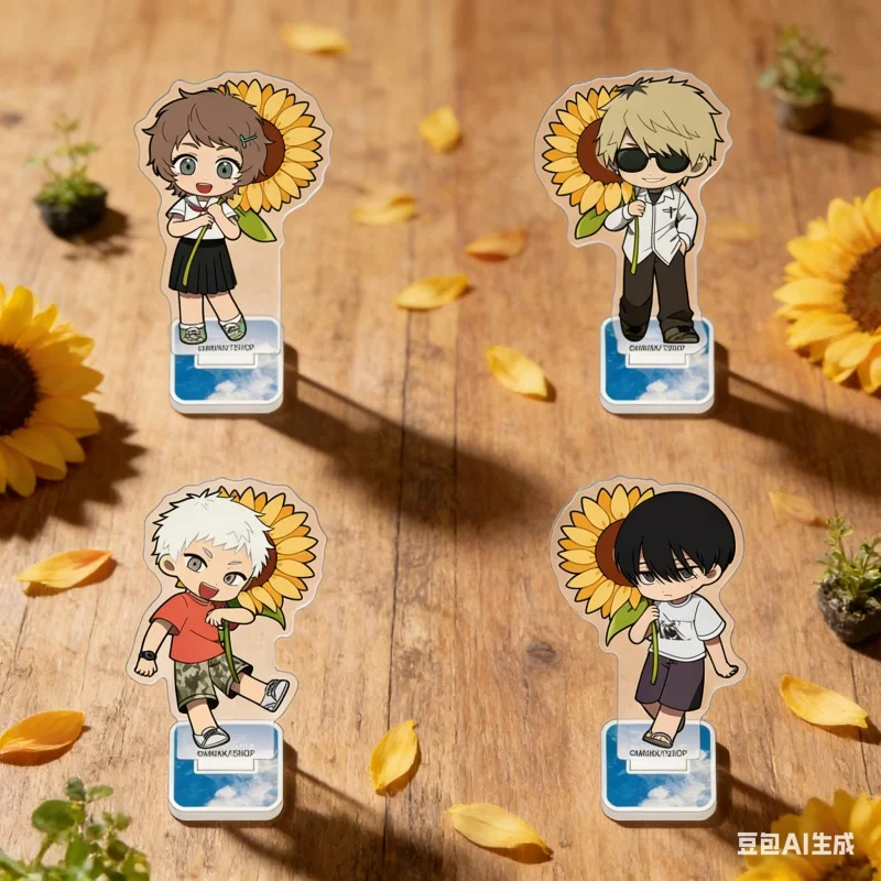 10CM Q-version The Summer Hikaru Died Anime Figure Acrylic Stand Model Fans Cosplay Asako/Yoshiki/Hikaru Ornament Toy for Gifts