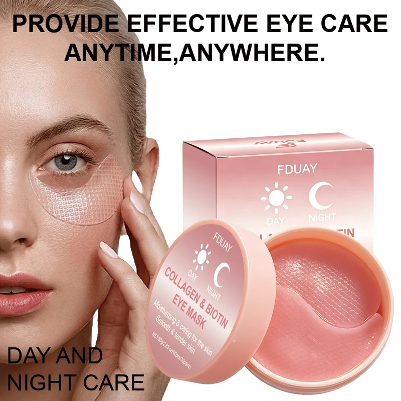 FDUAY Biotin Collagen Dual-Effect Eye Patches 30 Pairs Easy to Fit Busy Daily Routine Skin Care Beauty Treatments