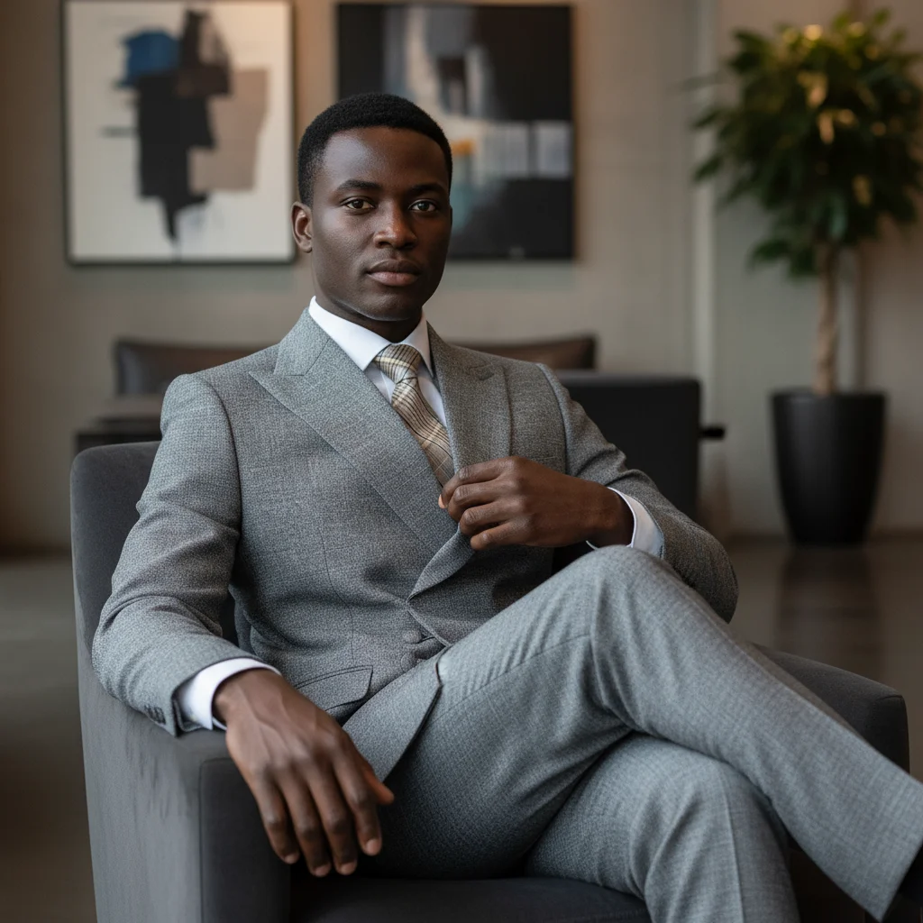 ST Cassy Traje de hombre elegante para boda gris Slim Fit Doble botonadura Múltiples botones Casual Hombre de negocios Conjunto de traje de 2 piezas