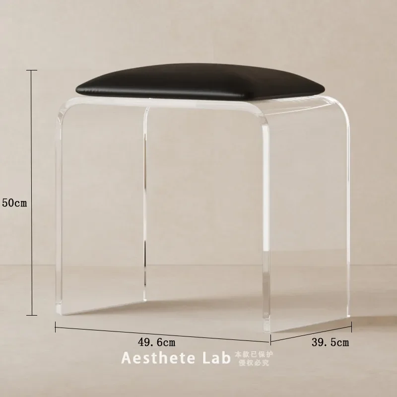 Acrylic stool transparent living room coffee table low stool light luxury modern simple chairTJ