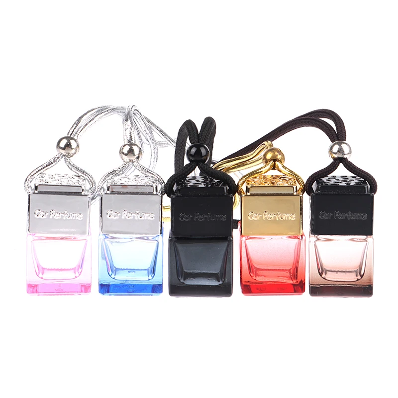 Car Essential Oil Diffuser Fragrance Air Freshener Scent Perfume Bottle Ornament Hanging Empty Bottle Interior Accessory