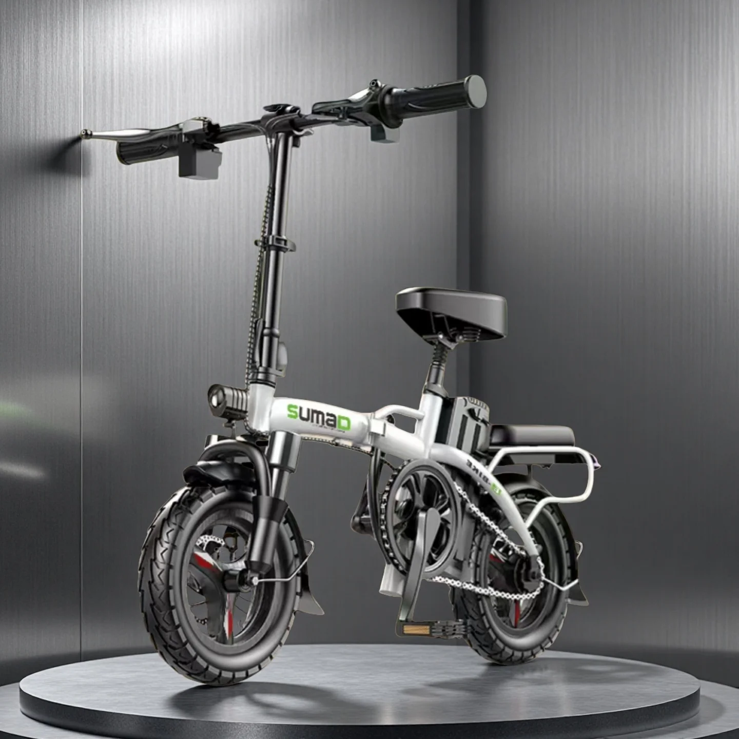 

Foldable Electric Bike for Adults 14" 400W Motor 48V 10/15/20Ah Removable Battery 45 Miles Range Electric Bicycle Cruise Bike