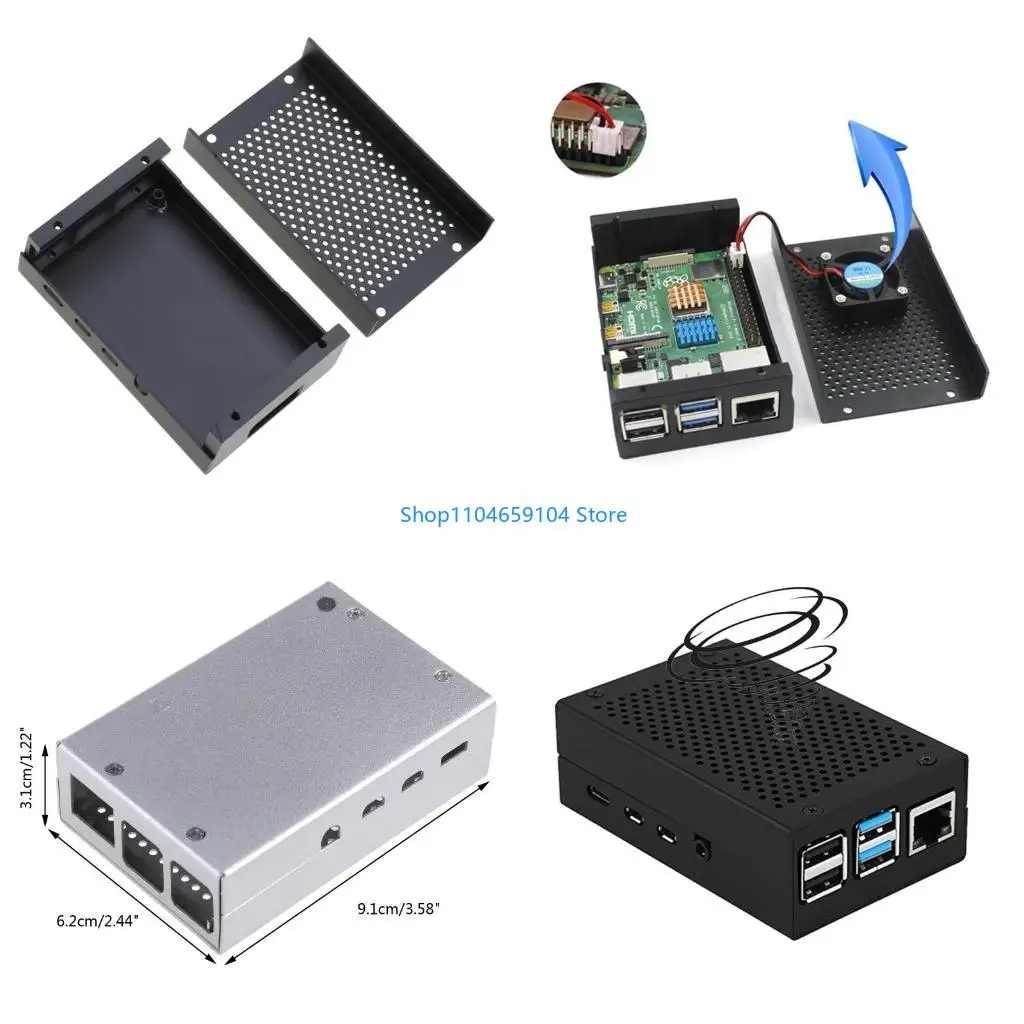 

for 4 Model B Enclosure Aluminum Heavy Duty Metal for Case Silver B