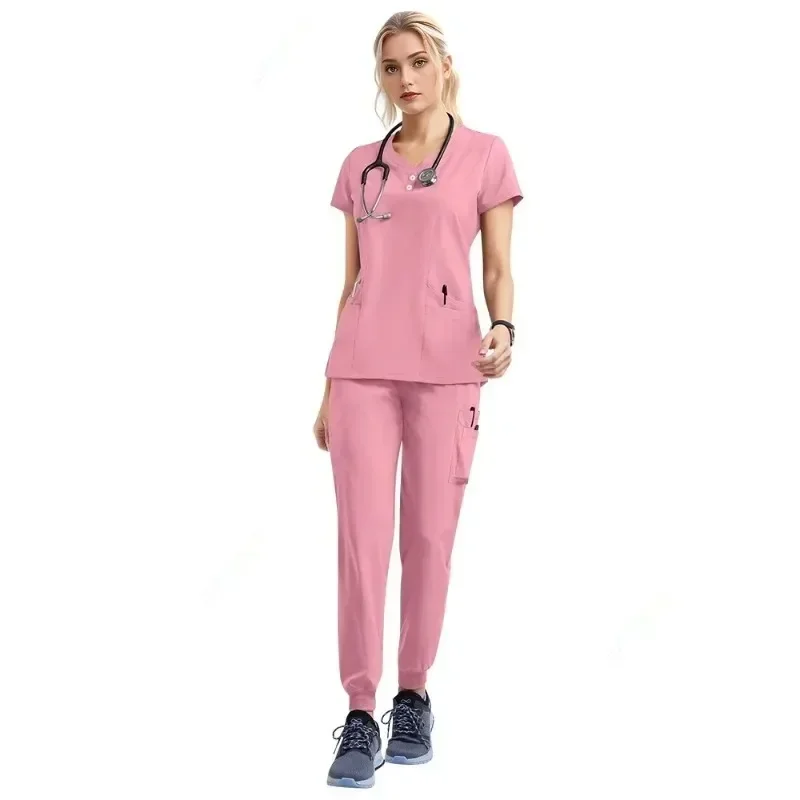 Multicolor Scrub Set para Mulheres, Médico Workwear, Enfermeira Scrubs, Atacado Jogger Suit, Uniformes Cirúrgicos Médicos Hospitalares