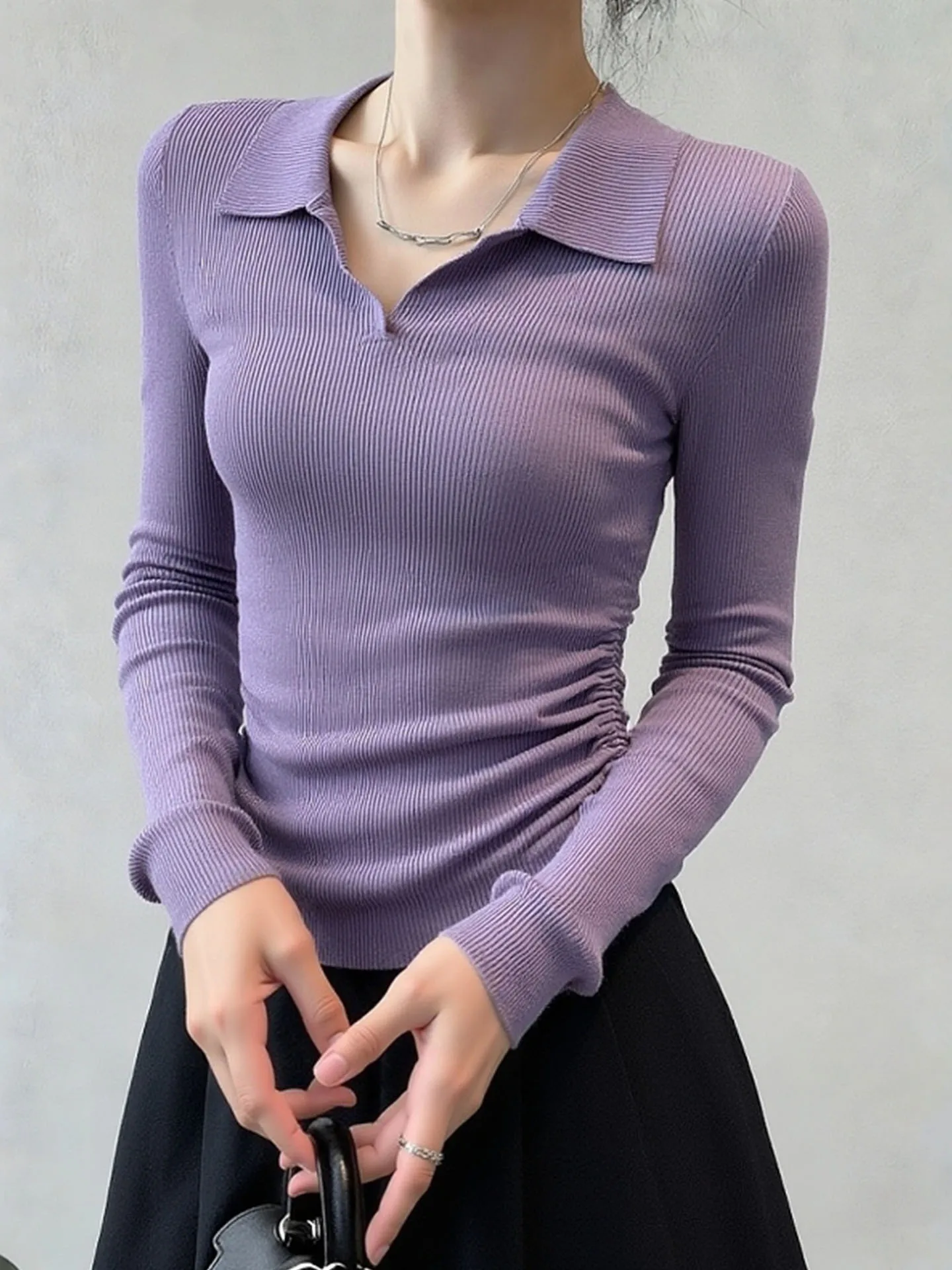 

Универсальная зимняя трикотажная базовая одежда для коррекции фигуры, однотонная, в корейском стиле, для создания омолаживающего образа