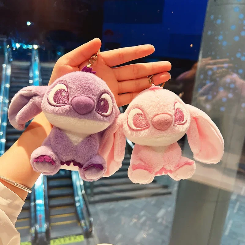 Zaino per bambola Kawaii Stitch Ciondolo piccolo Cartone animato Anime Giocattoli di peluche Ciondolo portachiavi per bambola di pezza Regala regali di compleanno per la fidanzata