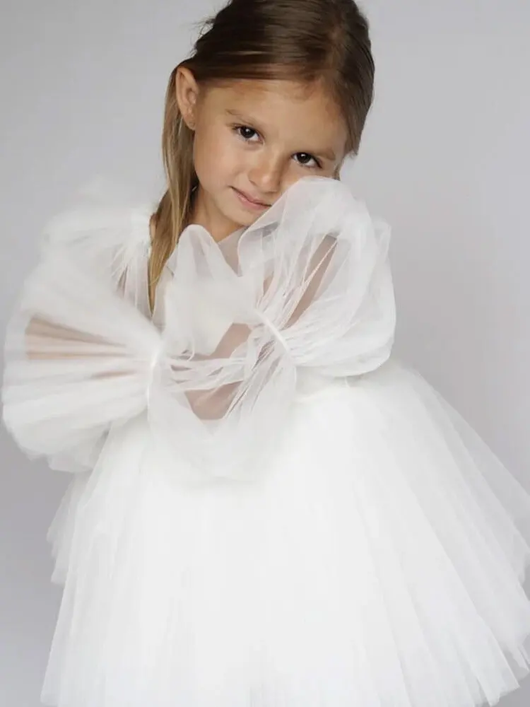 New Born Baby Girls Birthday Dress for Toddlers White Wedding Party Gown Baptism Ceremony Vestido for 3Y Infantil Clothing Kids