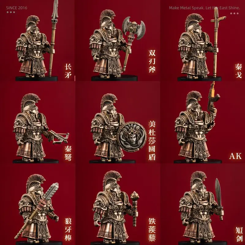Exquisite Gift Box Version Greek Mythology Spartan Warrior MOC Building Blocks Magnetic Detachable Metal Figurine Bricks Toys