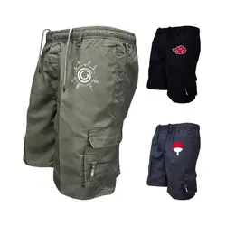 Summer Anime Cargo Shorts For Men Tactical Quick Dry Multi-pocket Shorts Men's Outdoor Clothes Hunting Fishing Short Pants