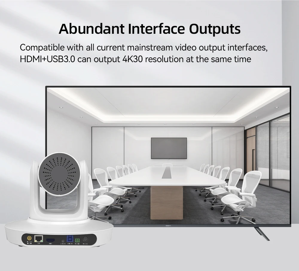 4K PTZ Camera And Omnidirectional Microphone Bundle 20X AI Auto Tracking HDM1 PTZ Camera For Church Live Streaming Conference