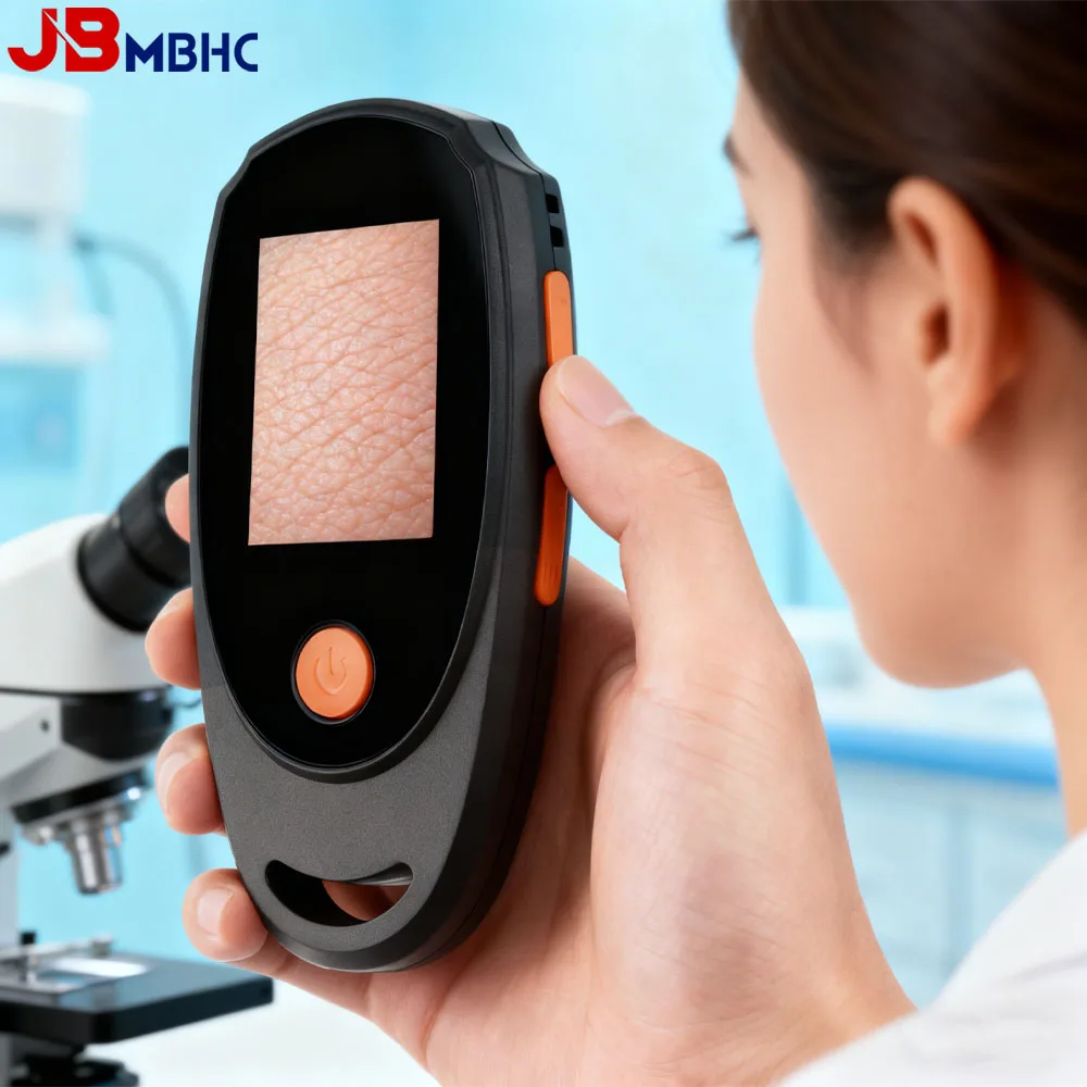 Mikroskop cyfrowy ręczny 1080P, przenośny analizator skóry, lupa 200X z 8 diodami LED do analizy skóry, inspekcji biżuterii i monet.