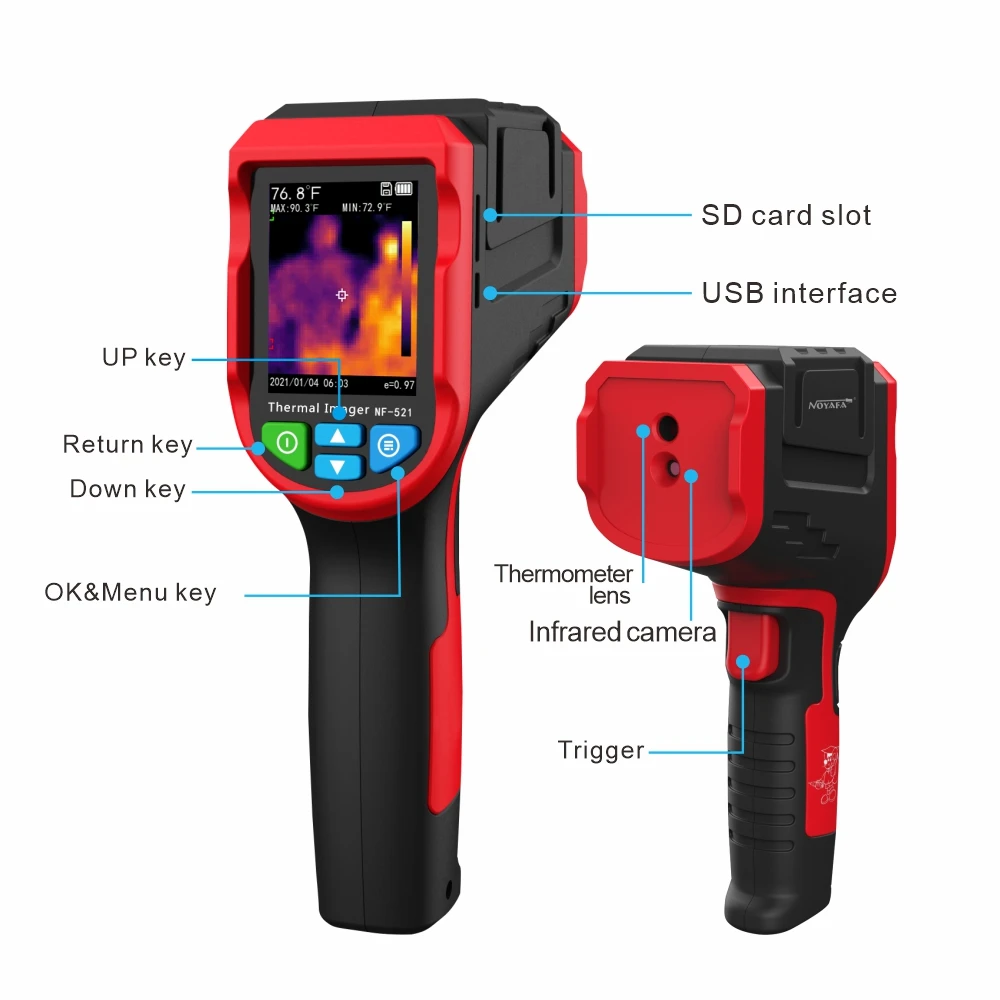 Imagem -05 - Imager Térmico Infravermelho Testes Industriais Detector de Aquecimento 2000 Pixels Temperatura Câmera de Imagem20400c Nf521