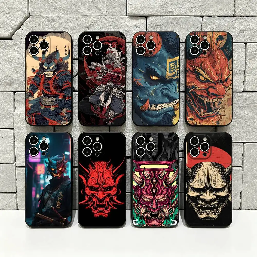 Oni Phone Case For iPhone 17 16 15 14 13 12 11 Pro Max 17 Air 16E XR 7 8 Plus SE2  Black Cover