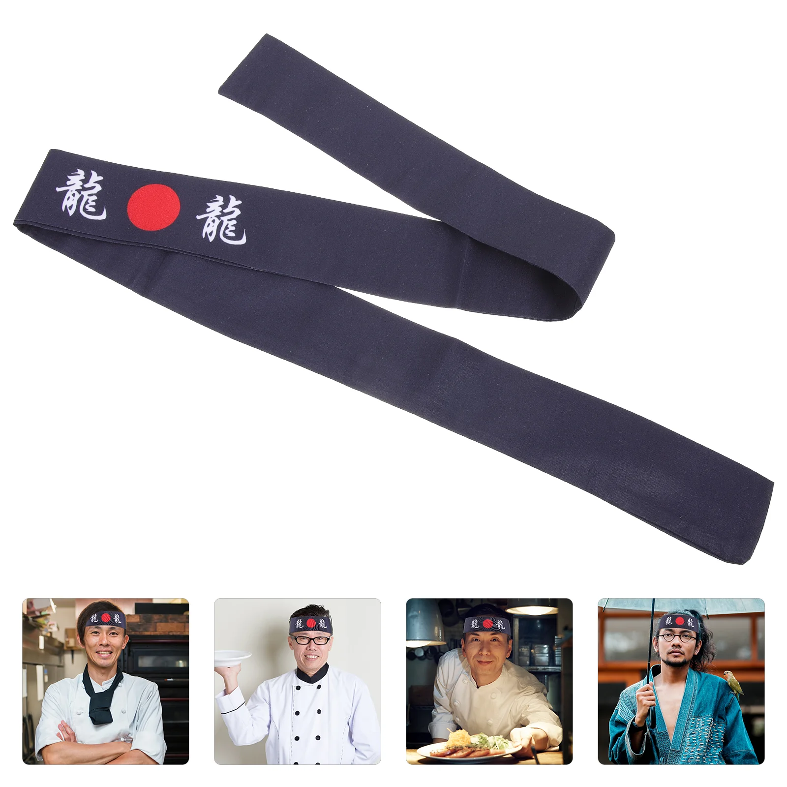 Headband Sushi Chef Costume Headwear Ninja Bands Japanese Decor White Cotton Men Women's