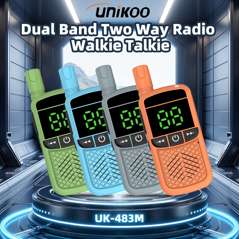 

4 PCS UNIKOO UK483M Walkie Talkie LCD Display Mini Portable 16 Channel Radio Comunicador Long Range Handheld Kids Walkie Talkies