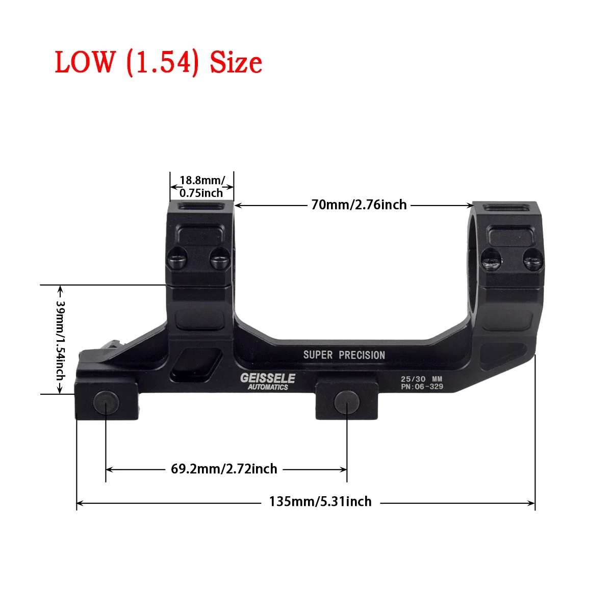 GEISSELE-Anéis Tactical Rifle Scope Mount, Visão Óptica, Riflescope, Cantilever, 20mm, 25.4mm, 30mm, Suporte AR15, Trilho Picatinny