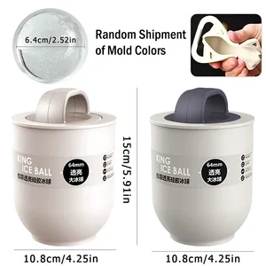 Whisky clair Grande boule de glace sans bulles Plaque à glace de qualité alimentaire Grande boule ronde à glace 6 meilleures machines à glaçons clairs en vente - No 1