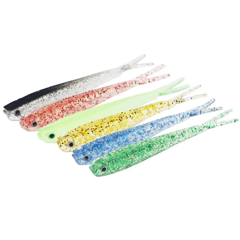 7cm/2g Lure Soft Bait 10pcs Bionic Scissor Tail Fish Shaped Lure Simulation Fork Tail Fish Bait Mandarin Fish Favorite