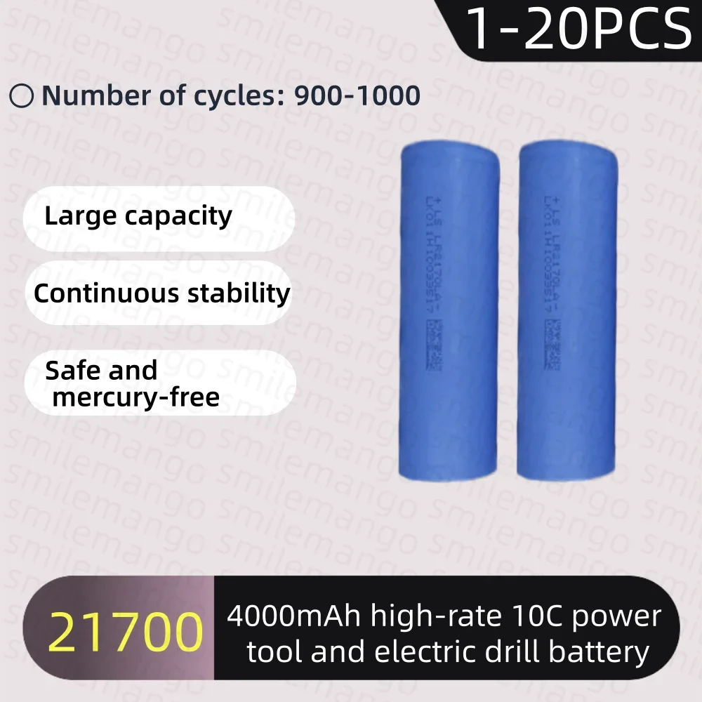 3.7V  21700 Lithium Battery 4000mAh 10C Discharge Electric Screwdriver Tool Battery Solar Street Light Electric vehicle