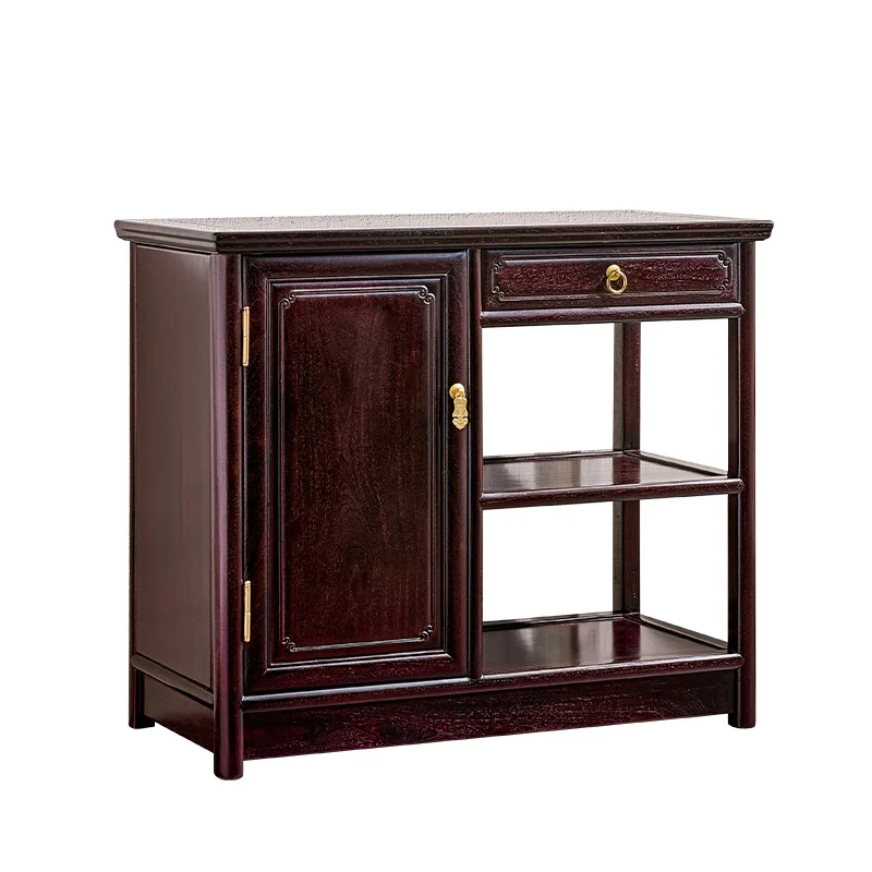 

New Chinese-style side storage cabinet, lobular red sandalwood boiling table, Chinese-style solid wood dining side cabinet