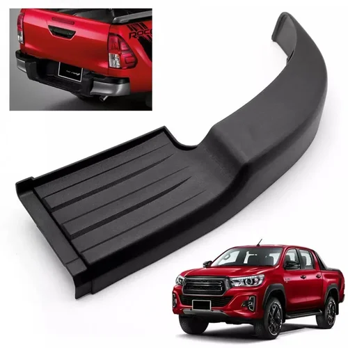 Imagen 2 del producto Placa de paso del parachoques trasero negra para Toyota Hilux Revo Rocco 2015 -2019 52163-0K030, 52164-0K030