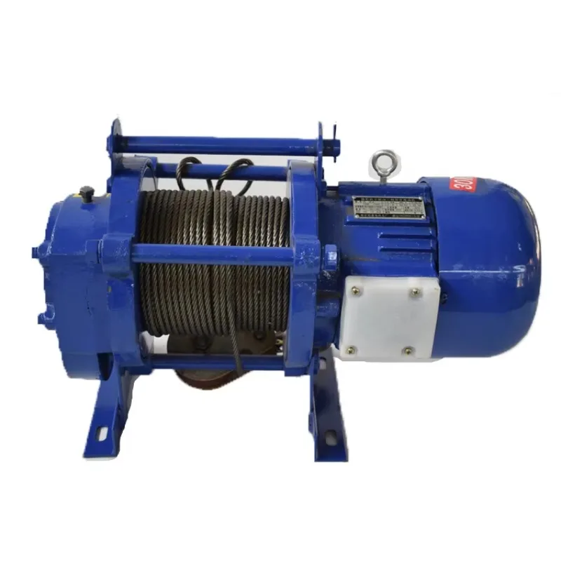 The electric winch is portable and easy to operate by one person, and the direction of alternating current changes periodically.