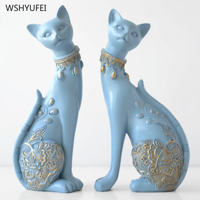 

resin Classical cat ornaments Simulated animal modeling living room bedroom Home furnishings Housewarming gift Sculpture Statue