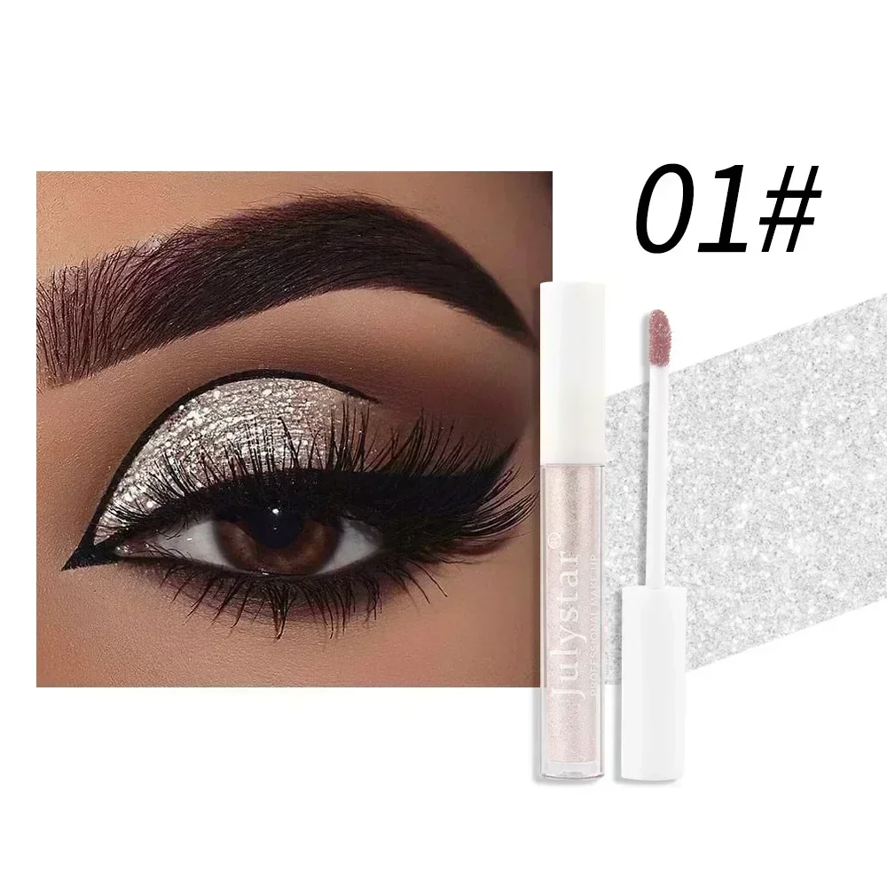 Julystar 10 Color Glitter Eye Shadow Shimmer Waterproof Durable Liquid Eyeshadow Brighten Sexy Easy To Color Female Cosmetics