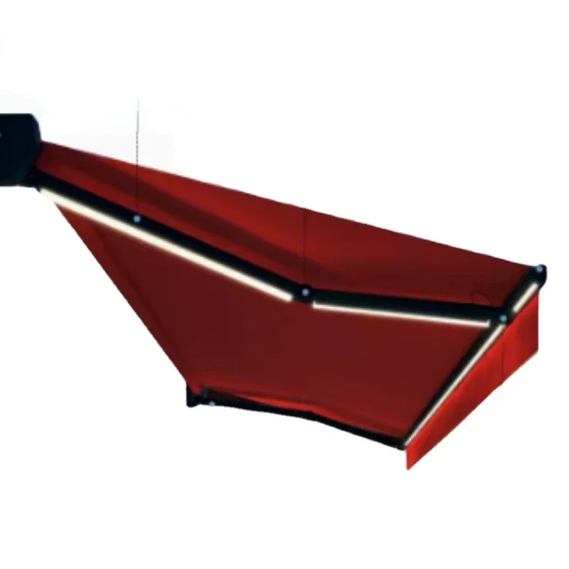 Electric sunshade with light, retractable canopy, outdoor rainproof canopy, villa courtyard, household, retractable canopy