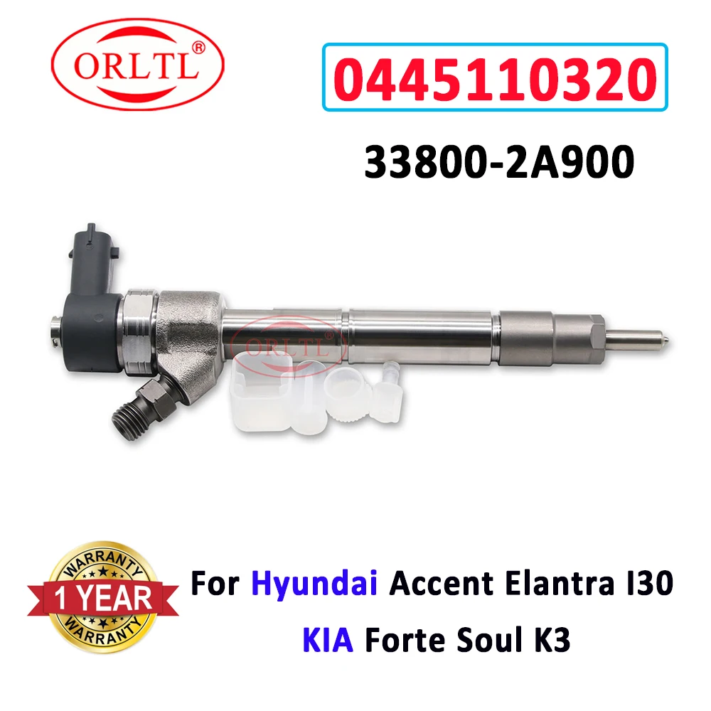 ORLTL 33800-2A900 0445110320 New 0445110319 Diesel Fuel Injector Nozzle For Hyundai Accent I20 I30 KIA Soul Cee'D 1.6 CRDi