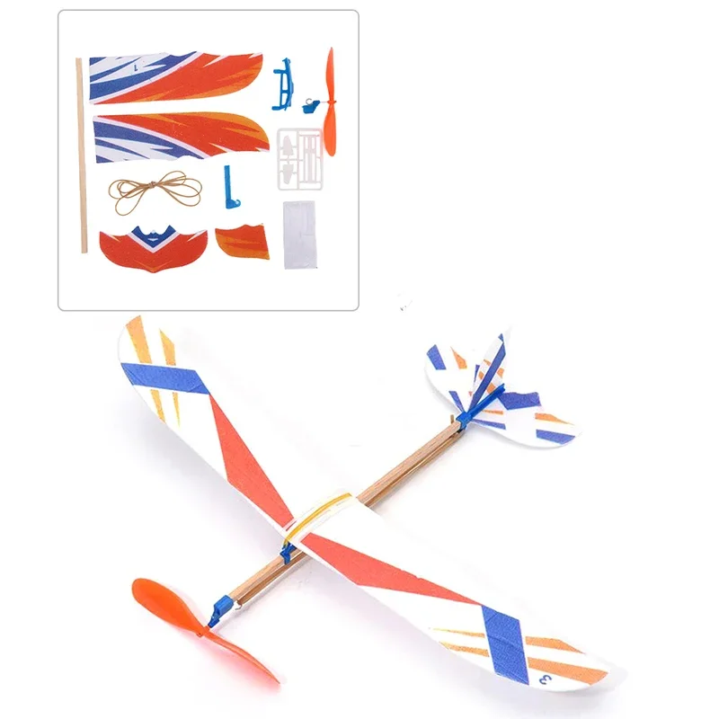 

1pc Rubber Band Powered Glider Airplane Flying Glider Planes Toys Windup Flying Copter Toys Handout Glider Model Kids Birthday