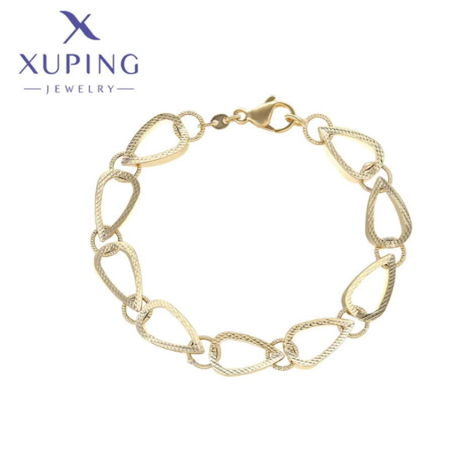 Xuping Jewelry Trendy Exquisite Elegant Geometry Shape Women's Bracelets Light Gold Color Birthday Christmas Gift X000925520