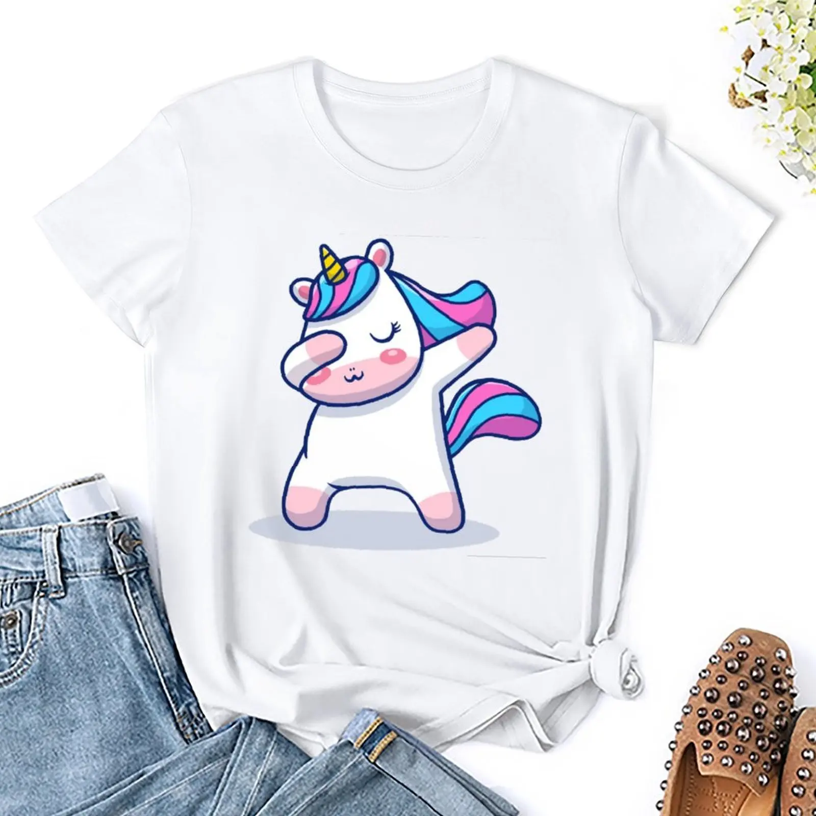 Harajuku Divertidos De Unicornio For Sale T-shirt  Move Tshirt Funny Funny Novelty Travel