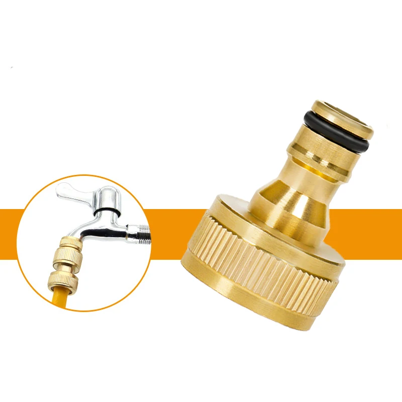 

2Pcs Pure Copper Faucet 3/4 Internal Thread Quick Connect Water Pipe Quick Connect Adapter 25MM Gardening Universal Accessory