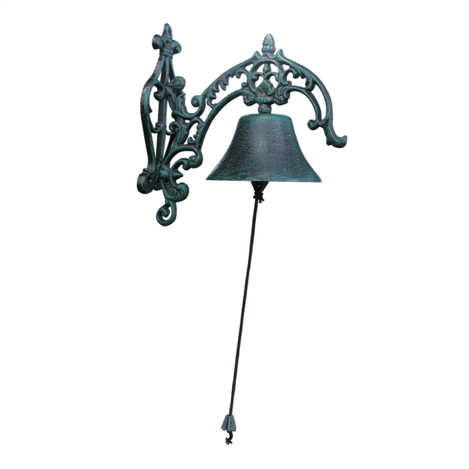 Farmhouse Dinner Bell Hand Bell Cast Iron Hanging Decor Front Gate Bell Decorative Bell for Indoor Outside Porch House Shop