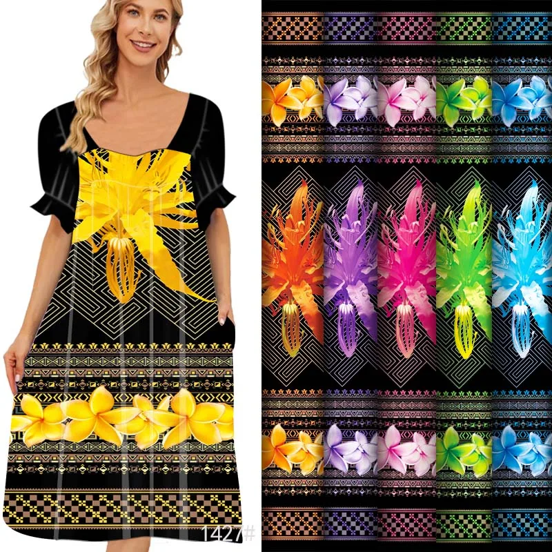 

High quality Polyester fabric printed Christmas designs mumu dress women Clothing