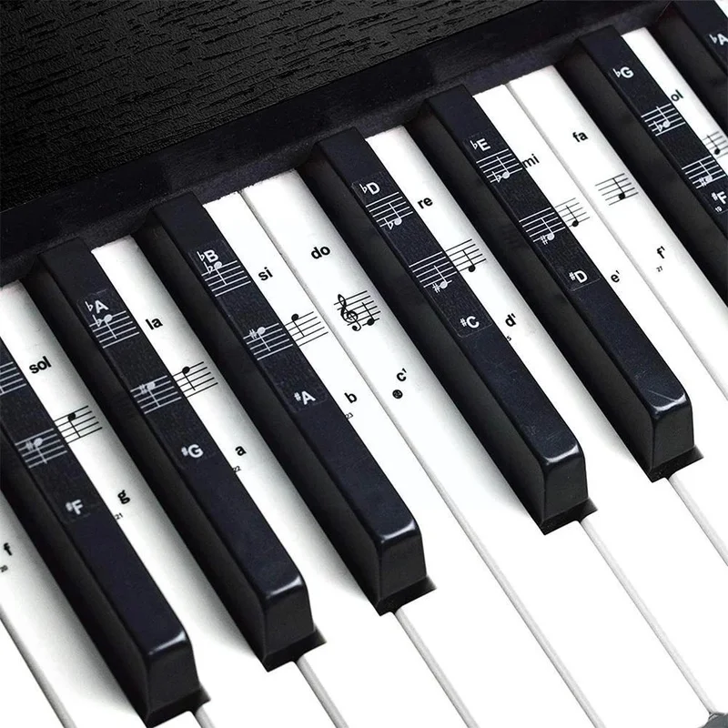 Imagem -06 - Adesivos de Piano e Teclado Lefones Peças Emergência Conjunto Completo de Clas Brancas e Pretas Removíveis de Teclado Piano