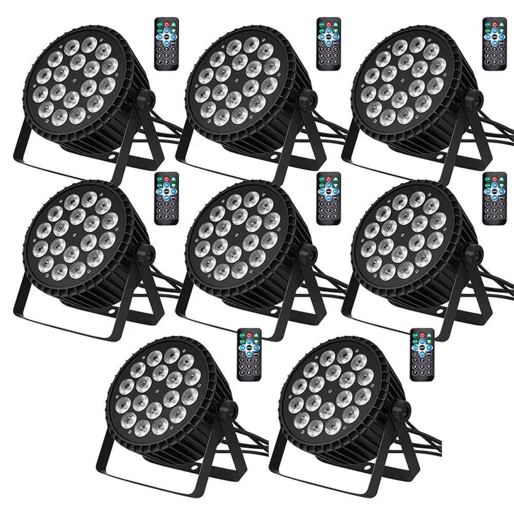 

8 шт. большие Par огни 18*10 Вт RGB с автозапуском, вечерние огни, DMX-управление, стробоскопы для церковной вечеринки, клуба, музыки, живой Рождество