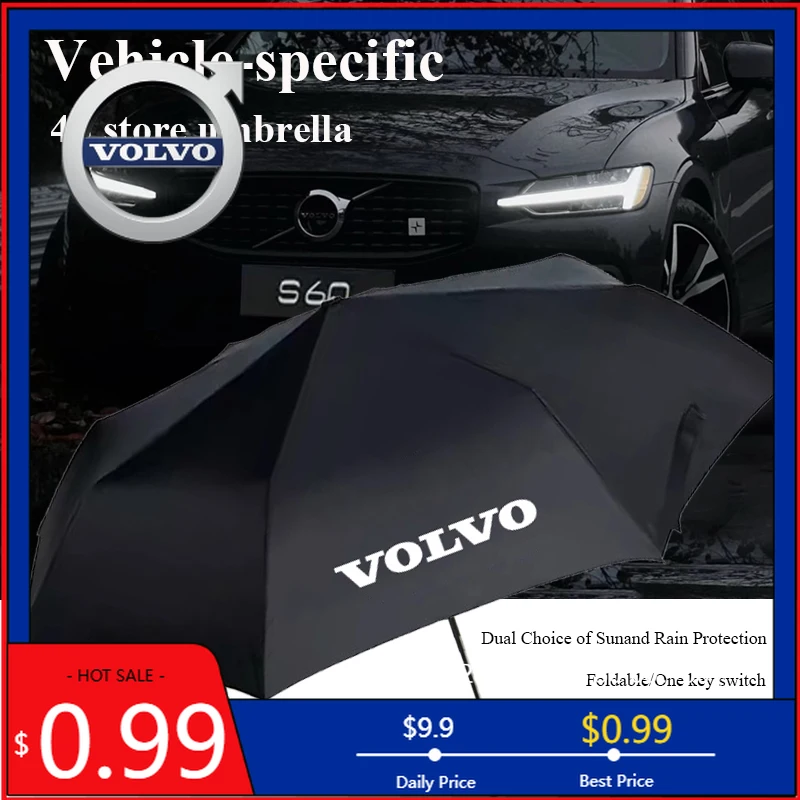 

Центральные колпачки для колес с логотипом автомобиля, автоматический складной зонт с защитой от ультрафиолета для Volvo XC90 V90 V60 XC60 V40 S80 S60 S90 C40 XC40 V70