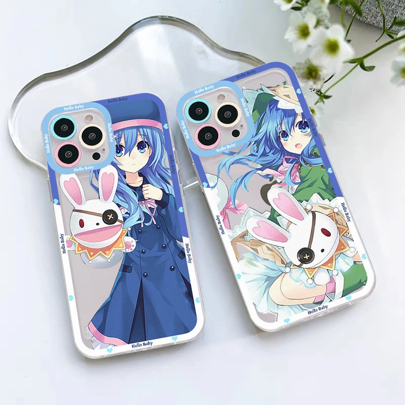 Date A Live Kurumi Tokisaki Anime Phone Case For iPhone 14 13 12 11 Pro Max Mini X Xs XR 6 7 8 Plus SE 2020 Transparent Case